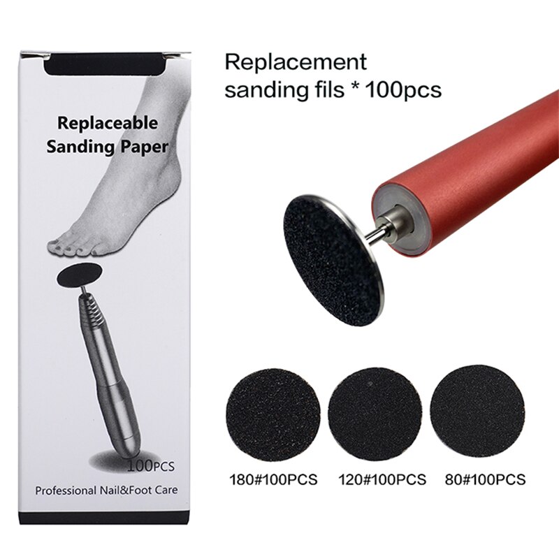 Broca de diamante para unhas, lixa de papel para limpeza de cutículas dos pés, fresa de pele morta, acessórios de manicure e pedicure