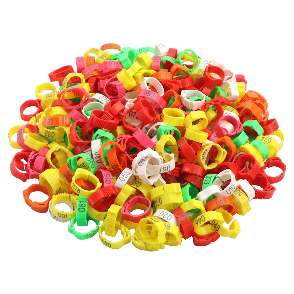 Brasmoyu 30Pcs Verstelbare Kip Voet Ringen Binnendiameter Size 2 ~ 2.4Cm Kip Gevogelte Flexibele Intrekbare Voet Ring 6 Kleuren: Mixed 30PCS