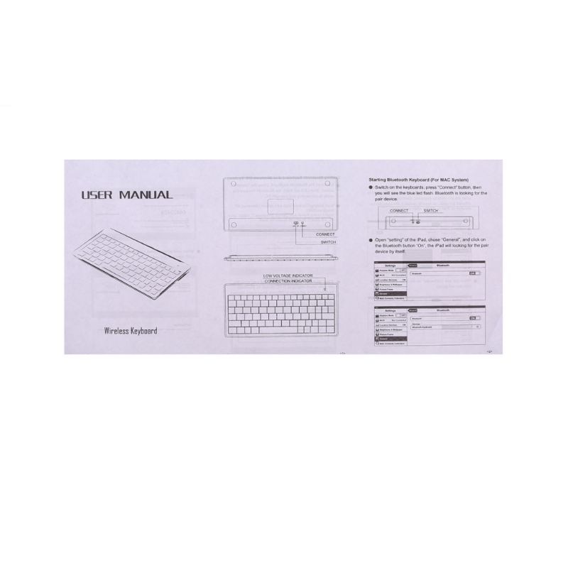 English Thai 78 Keys Wireless Bluetooth Keyboard for Laptop Tablet Cellphone N0HC