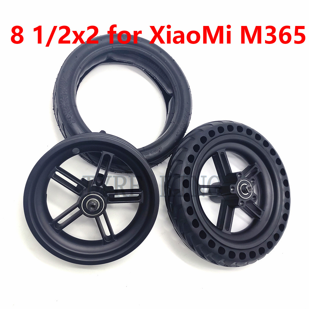 8.5 tommer til xiaomi mijia  m365 elektrisk scooter baghjul indre slange ydre dæk 8 1/2 x 2 solide dæk pneumatiske fælge
