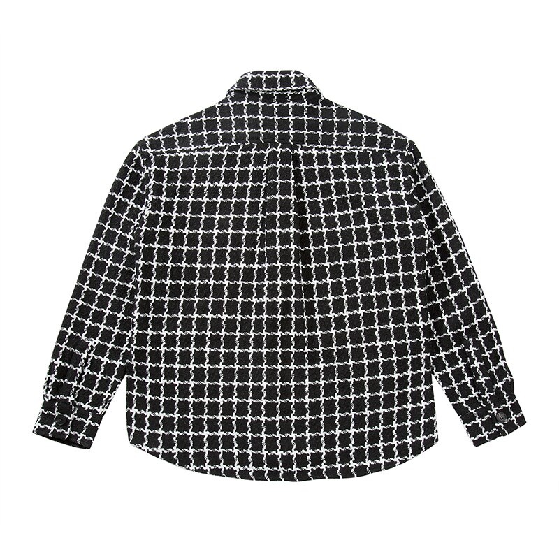 Camisa a cuadros de flor de anacardo para hombre, camisas de vestir de bloque de Color, ropa de calle japonesa Harajuku, solapa