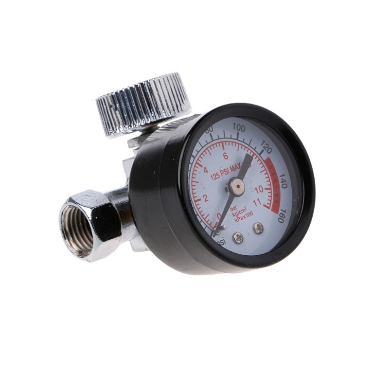 Dial 1/4" Pneumatic Air Control Compressor Pressure Gauge Regulator Valve