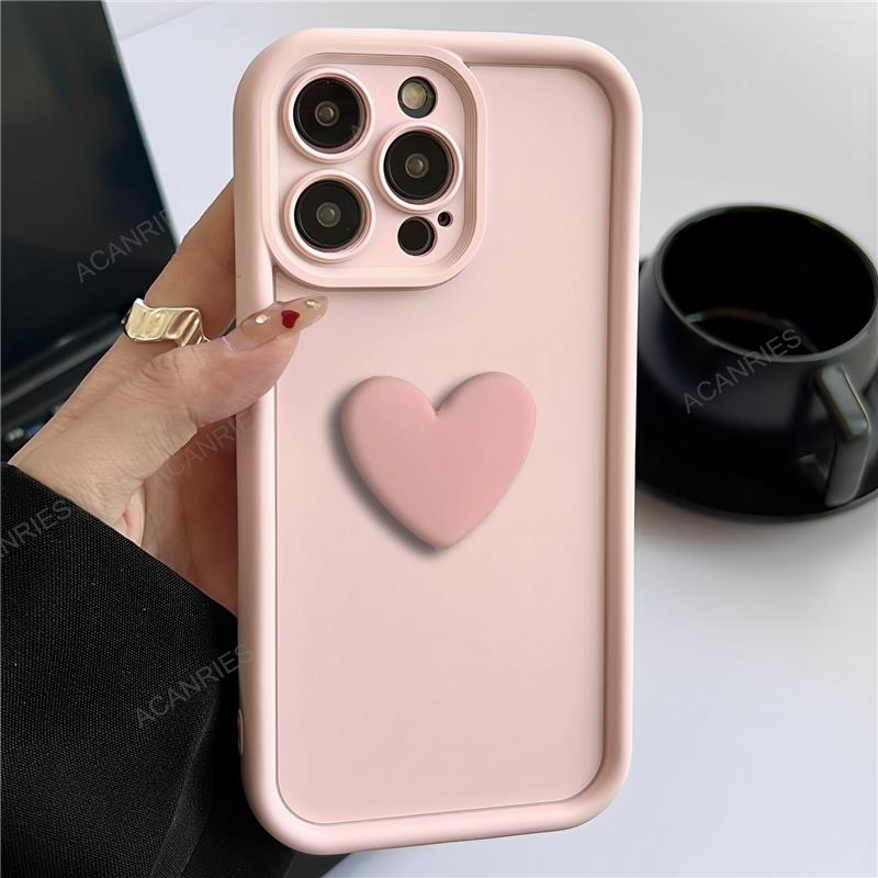 Poko  m3 f3 pocox 3 schattig siliconen hoesje met hartje voor xiaomi mi poco  x3 pro  x 3 nfc  gt 5g dames matte zachte achterkant cover  x3 pro  x3 nfc: Microvezel / Roos
