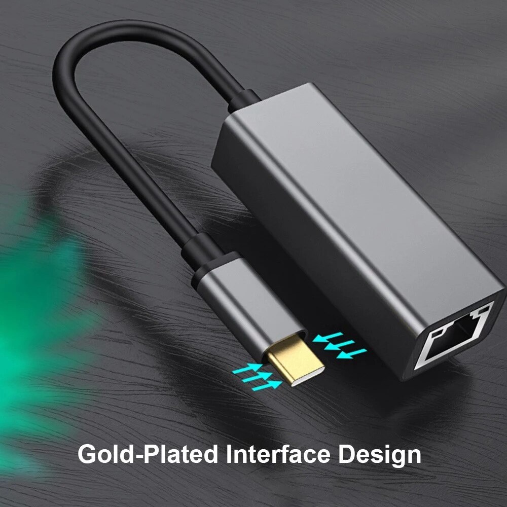 USB-C3.0 transformer RJ45 1000 MB multifonction en alliage d'aluminium convertisseur de carte réseau avec voyant lumineux