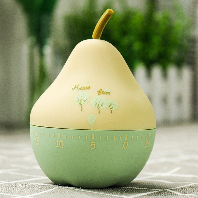 Kitchen Timer Kitchen Gadgets Pomodoro Cute Fruit Manual Mechanical Visual Countdown Cooking Timer for Kitchen Cooking Kids: Pear