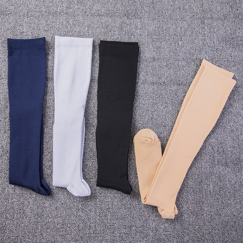 5 Pairs 20-30 Mmhg Graduated Compression Sport Socks Firm Pressure Circulation Orthopedic Support Stockings Hose Long Socks