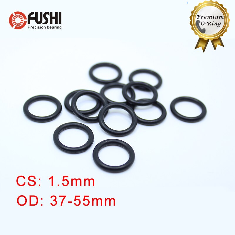 Cs 1.5mm nbr gummi o ring  od 37/38/39/40/41/42/43/45/46/48/50/55*1.5 mm 50 stk o-ring nitril pakning tykkelse 1.5mm oring