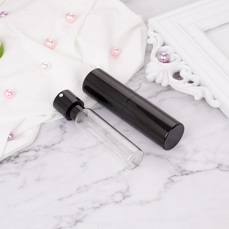 Botella de Perfume en aerosol de 10ml, cabezal giratorio de Metal y vidrio, estuche portátil de viaje recargable, tanque, boquilla de aluminio, contenedor de cosméticos, 1 ud.