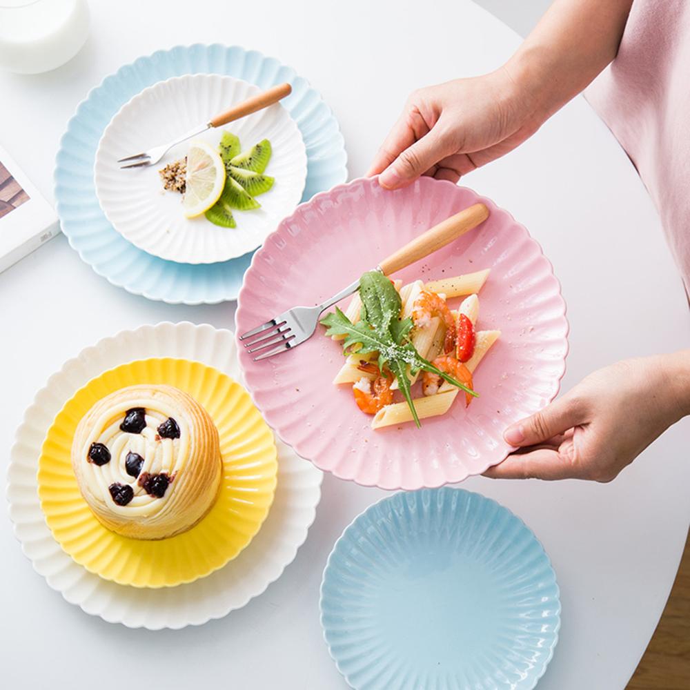 Keramische Bloemblaadje Plaat, Snack Plaat, Dessertbord, Salade Fruit Lade, kleur 5 Stuk Set Van Keuken Huishoudelijke Opslag Gereedschap