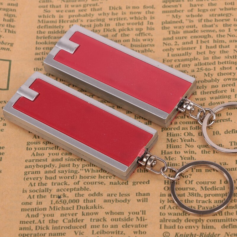 Bright Light Mini LED Flashlight KeyRing Lamp Chains Key Square Mini LED Light Keychain Plastic Flashligh