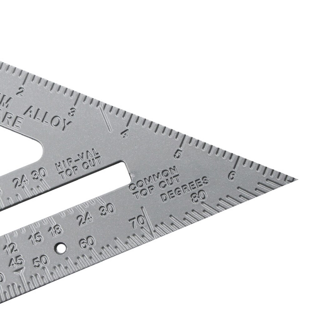 Aluminiumslegering trekantregel snekkermåling kvadratlinjal 90 gradere fortykningsvinkelregel