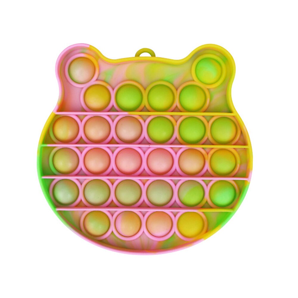 Children Fun Pressure Reduction Toy Autism Special Needs Push Pop Bubble Silicone Stress Reliever Sensory Fidget Toy: C