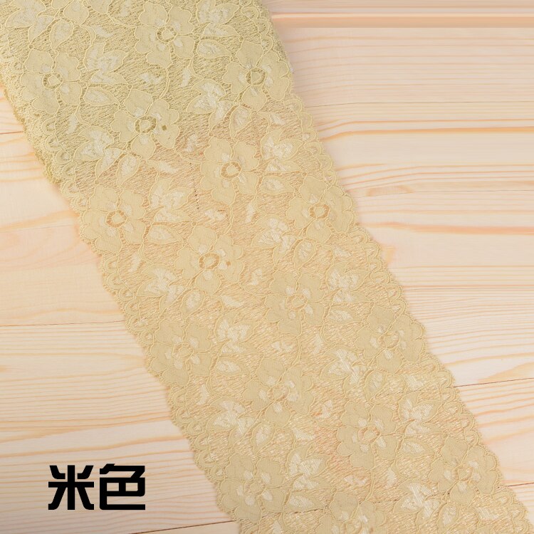Elastic Lace Ribbon Tape 16cm Lace Trim Fabric Embroidered White Lace Trimmings DIY Crafts Sewing Material Garment Accessories: Beige