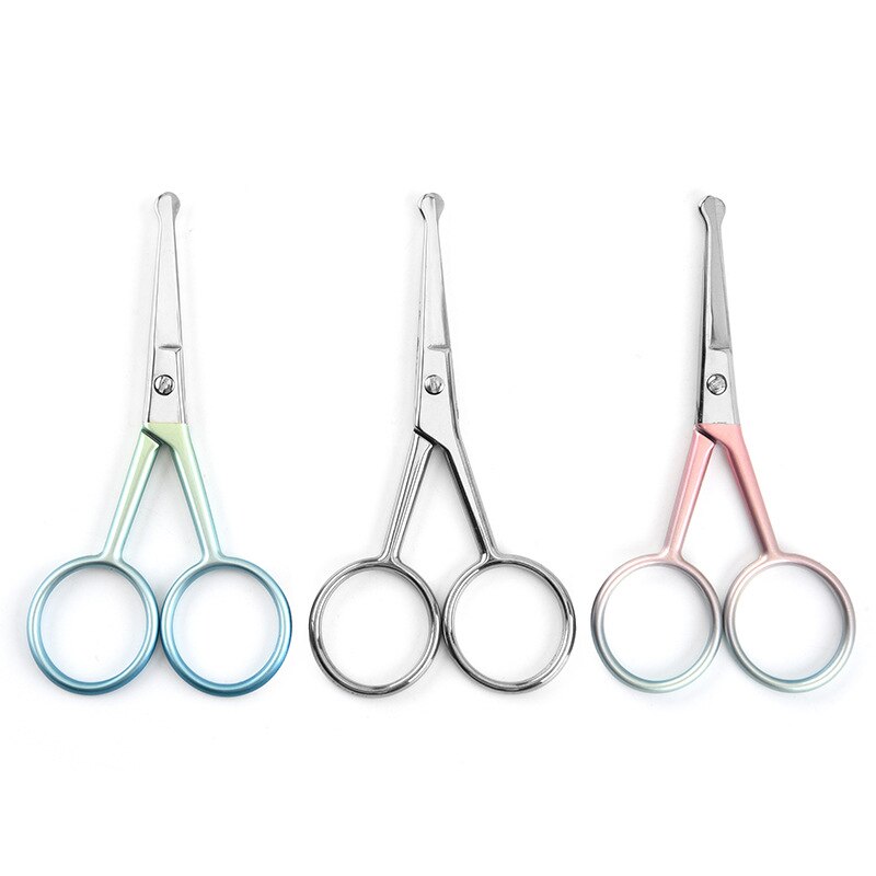 Tijeras para cortar la nariz, para bigote, bigote, cortador de pelo, colorido, , seguro, herramienta de belleza, 1 Uds.