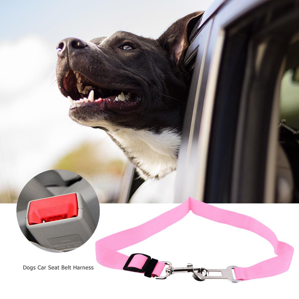 Cinturón de seguridad ajustable para perros y gatos, arnés de seguridad para coche, correa de tracción de plomo, suministros para mascotas