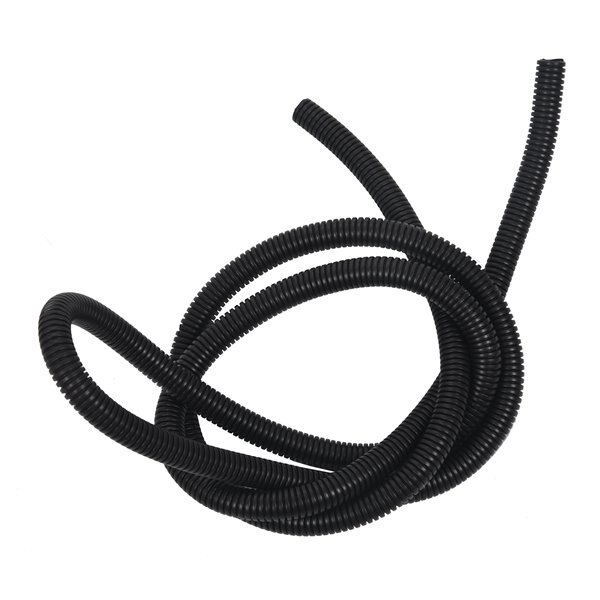 16mm OD Black Plastic Flexible Corrugated Bellow Cable Conduit Tube 2M