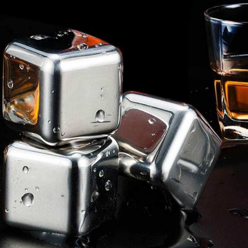 Rvs Ice Cubes Herbruikbare Chilling Stones Voor Whiskey Wijn Houd Je Drankje Koud Langer Whisky Stenen Bier Koeler