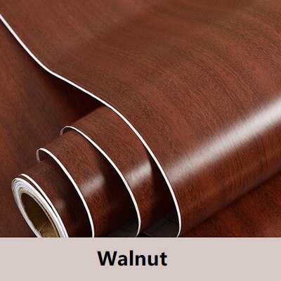 PVC Door Sticker Vinyl Contact Paper Self adhesive Wallpaper for Kitchen Cabinet Waterproof Shelf Liner Home Decor Wall Stickers: Walnut