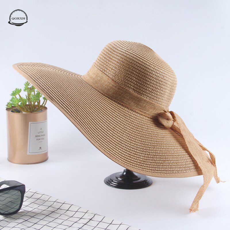 printemps été chapeau de paille femmes tempérament nœud papillon grand bord soleil chapeau Panama Style extérieur plage parasol chapeau de soleil