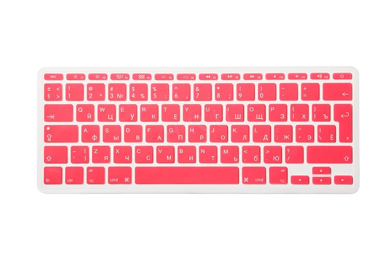HRH Durable Russian EU/UK Silicone Gel Keyboard Protector Cover Skin Protective Film For Mac Book Air 11.6 A1465/A1370: Pink