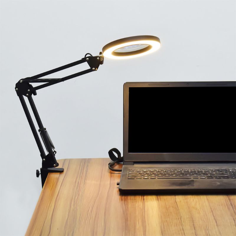 Vergrootglas Led Lamp, Verstelbare 5X Vergrootglas Bureaulamp Met 3 Kleuren Verlichte Usb Vergrootglas Lamp Met Verstelbare Swive