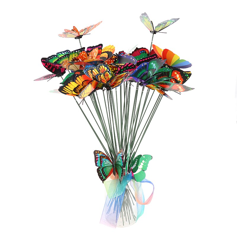 Bos Van Vlinders Dubbele Laag Stakes Bloempotten Tuin Yard Planter Decor