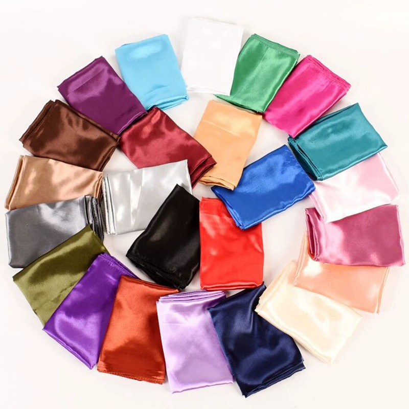 60cm primavera nova monocromática cor sólida ocupação feminina moda decoração pequeno lenço quadrado lenço de seda lenço de cabeça pequeno cachecol