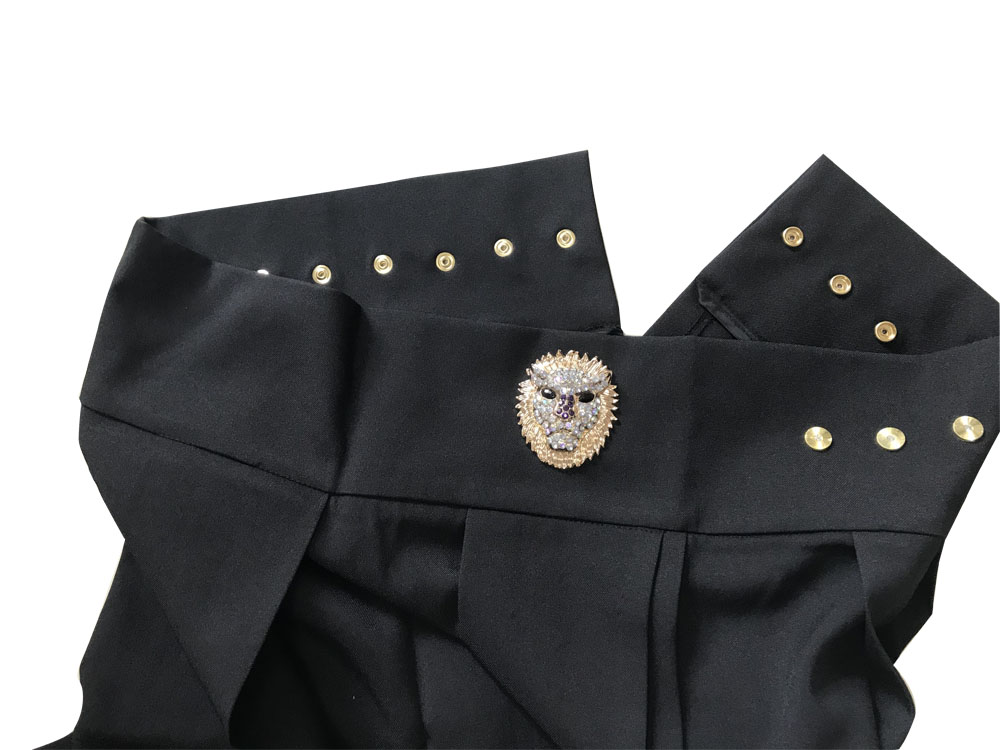 Jupe-pantalon à taille réglable pour homme, tenue décontractée avec tête de léopard, décoration Punk Hip-hop, pantalon de spectacle de , sarouel ample