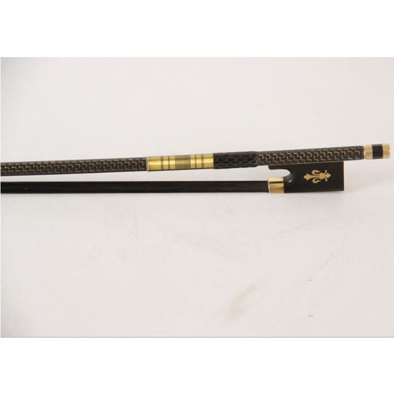 Top Grade Golden Braided Carbon Fiber 4/4 Violin Bow Best Balance AAA Mongolia Black/White Horse Hair Bow