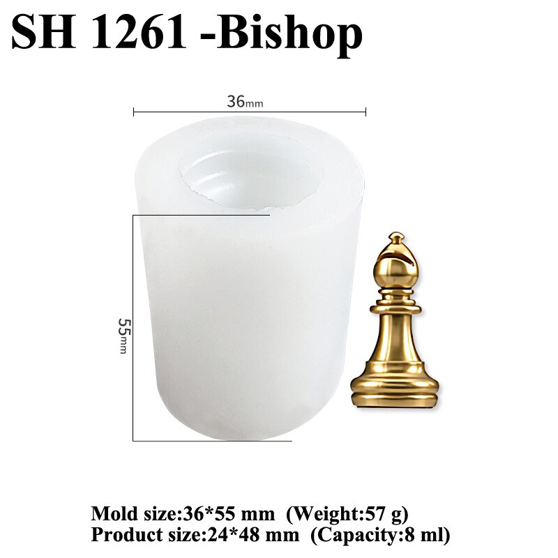 6 Types Silicone Cake Mold International Chess Fondant King Queen Bishop Knight Pawn Resin Mould Polymer Clay Pan Baking Tools: SH 1261