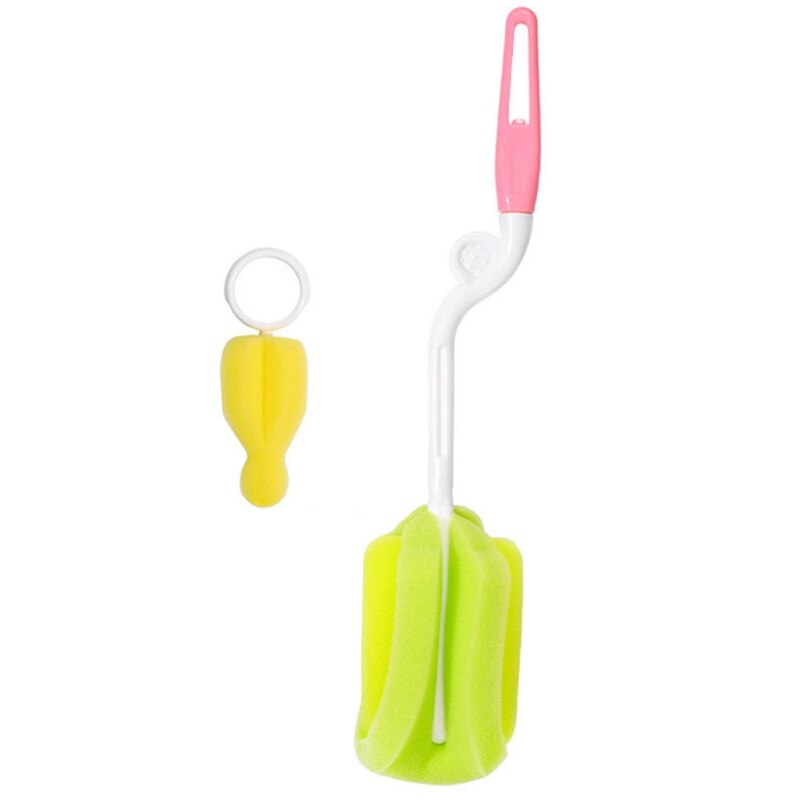 1 ensemble biberon brosse de nettoyage outil mamelon 360 degrés rotation éponge alimentation tasse paille nettoyant: P
