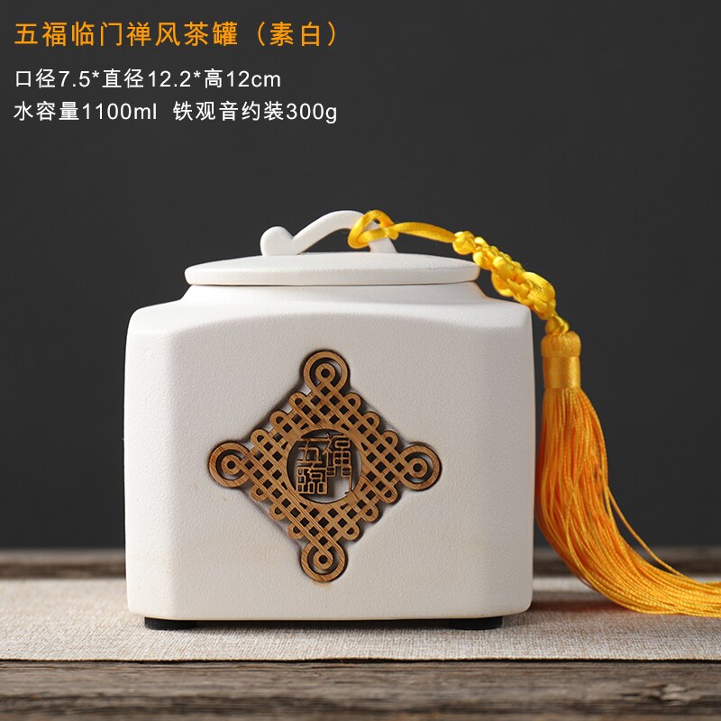 Vierkante theedoos van keramiek, chinese theebladeren, container, tie kuan yin theedoos, afsluitdeksel, geurbestendig, doos voor theeopslag  ac50te: Stijl 2