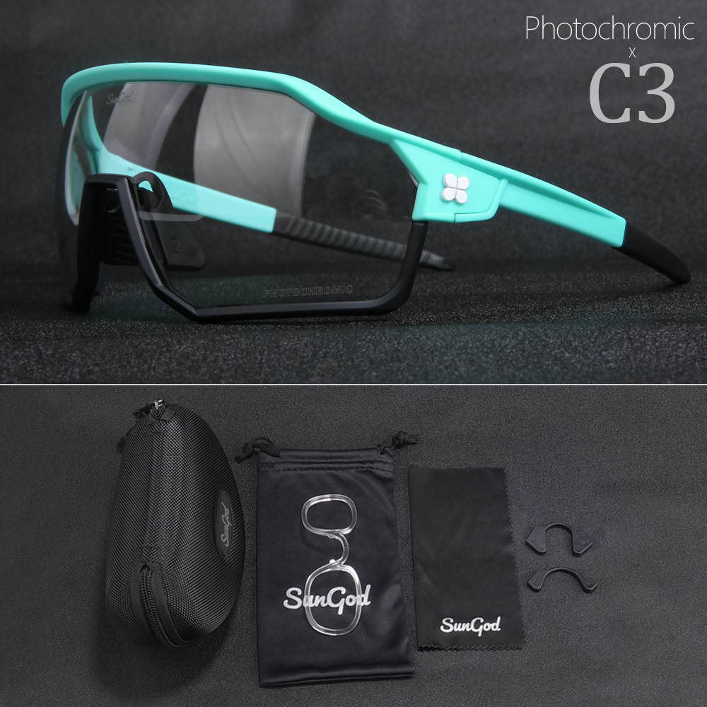 SunGod Cycling Glasses UV400 Man Mountain Bike Glasses Bicycle Fishing Sports Sunglasses Polarized Cycling Sunglasses Eyewear: Blue