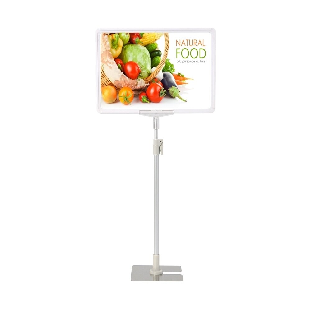 Stainless Steel Pop Advertising Poster Display Stand Rack A4 Frame Price Tag Sign Label Promotions Card Showing Holder