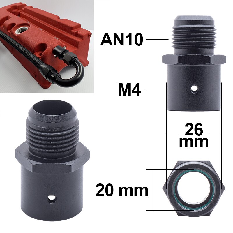 Valve Cover Vent Outlet K-Swap Breather Fitting Adapter 19mm AN10 For Honda Civic Acura Rsx Tsx K20 K24