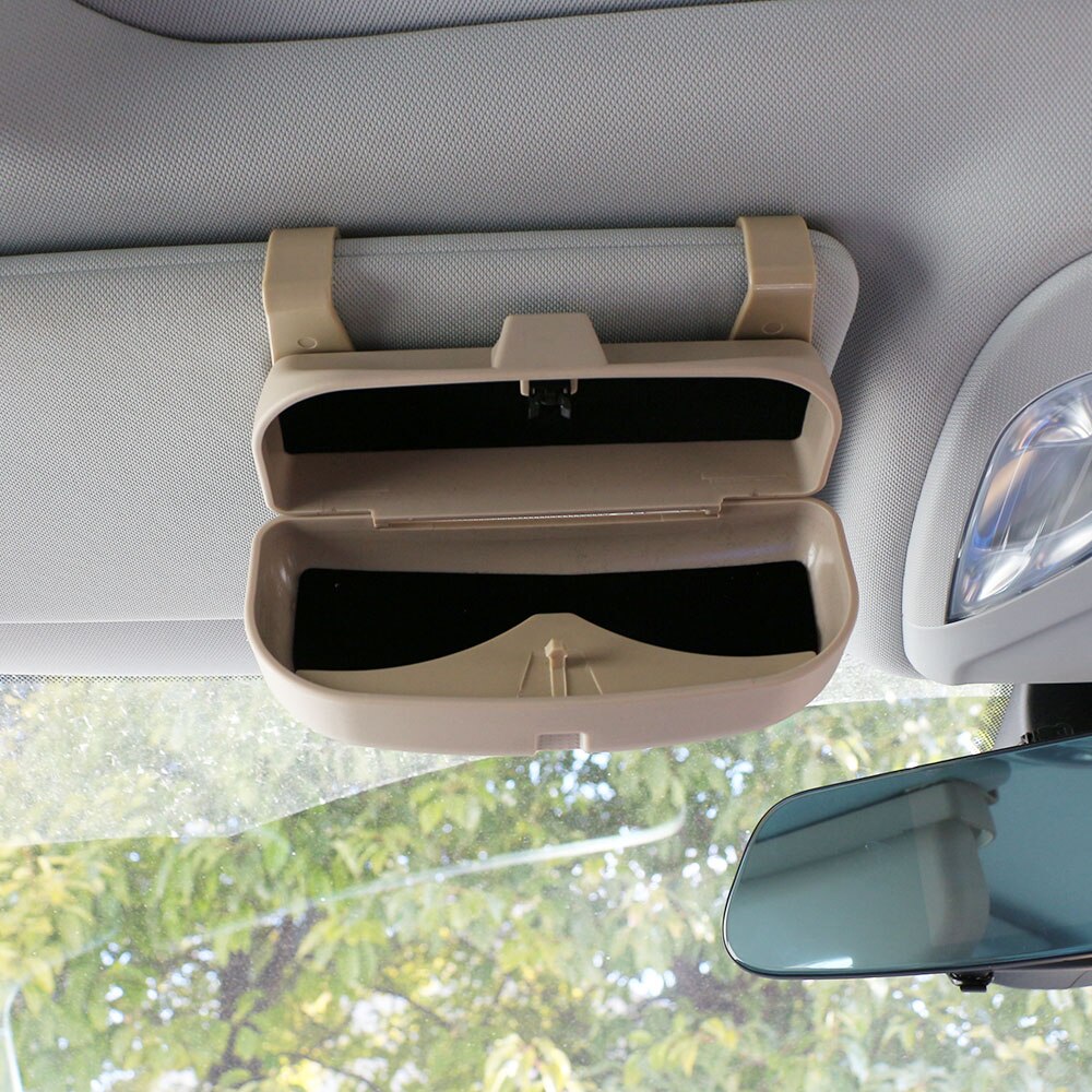 Bil styling briller holder kasse kasse bil solbrille holder opbevaring kasse til suzuki swift jimny  sx4 grand vitara s-cross: Almindelig dobbeltbeige