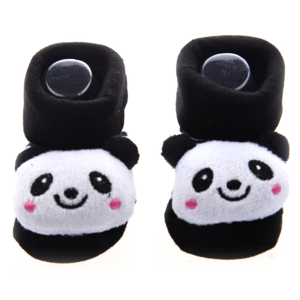 Panda-irrésistibly chaussettes pour bébé garçon et fille | 3D, chaussons antidérapants et mignons 0-12 mois