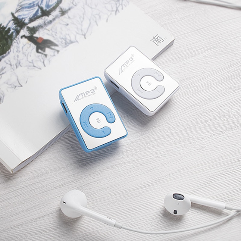 Mirror C Key No Screen Card Mini Portable MP3 Player HiFi Music Supporting TF Card with USB Cable and Earphone Bluetooth