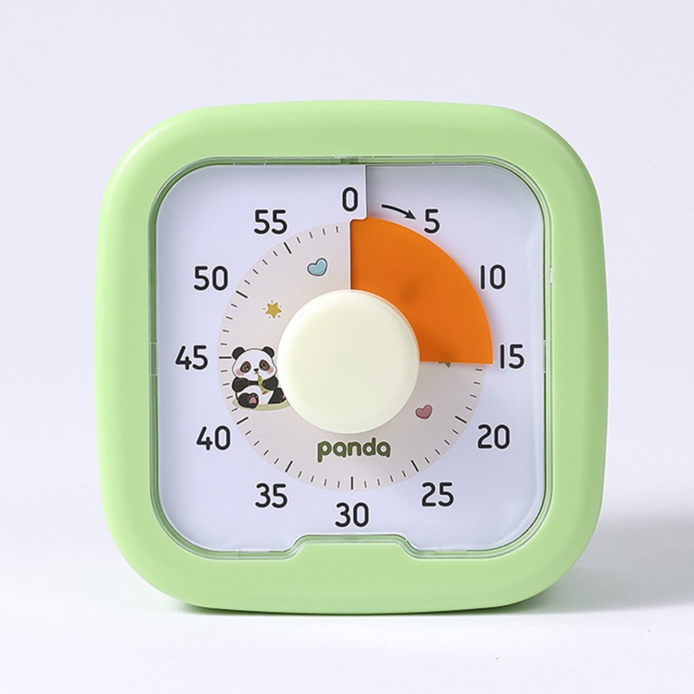 Portable 60 Minutes Silent Visual Timer Round Mute Study Time Manager Durable Plastic Countdown Timer Student: Gold