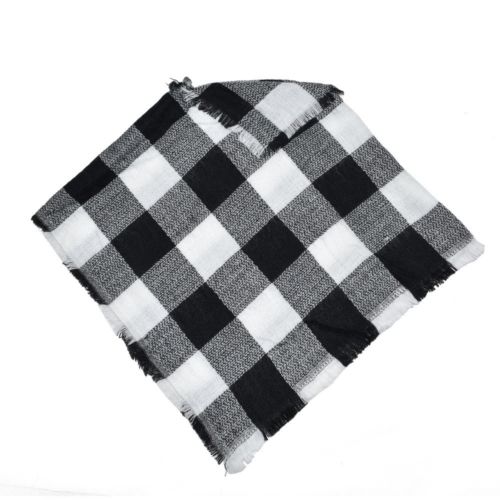3-5 Years Kid Toddler Baby Girl Boy Winter Warm Plaid Wool Scarf Tippet