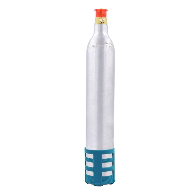 Botella de Soda rellenable de 0,6l, repuesto, cilindro de CO2 reutilizable, accesorio para máquinas de Soda: blue   silver