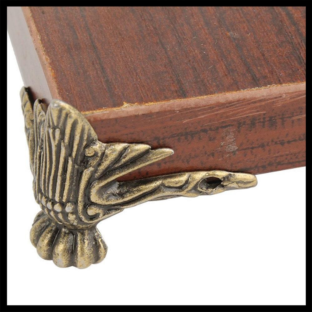 1 unidad con 4 Uds. De tornillos, caja de madera antigua de 42x29mm, Protector de esquina de patas y patas, soporte decorativo Retro rota tallada para muebles