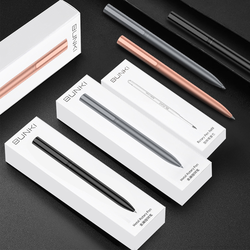 BUNKI-Metallschildstift, Kugelschreiber, Signierstift, 0,5 mm Gel PREMEC, glatte Nachfüllung der Schweiz, schwarze Tinte, Büro, Schule, Schreibstift, BK0100