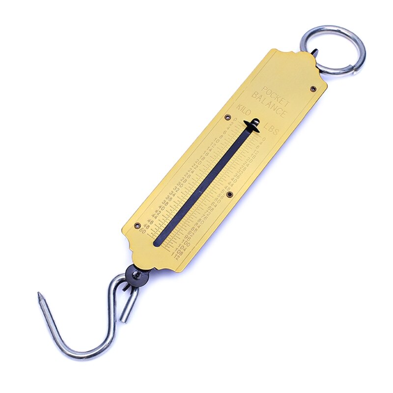 Y1UU Yellow Fishing Scale with Hook Portable Mechanical Luggage Scale Weight Scale Auto-off Function for Household Shops