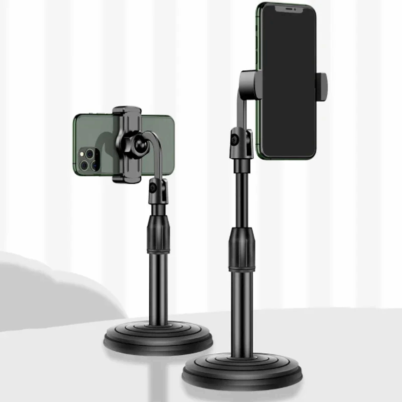 Stationär telefonhållare livesändning för smartphone justerbar med telefonhållare stativfäste för mobiltelefon stationärt stativ