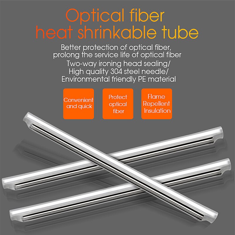 1000pcs single steel needle Fiber optic heat-shrinkable sleeve 60mm FTTH fiber optic fusion splice protection tube