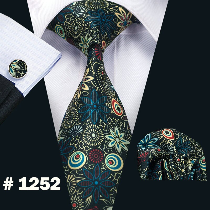 40 Stijlen Mannen Stropdas 100% Zijden Dassen Jacquard Geweven Gravata Barry.Wang Stropdas Zakdoek Manchetknopen Sets Voor Wedding Party Business: LS-1252