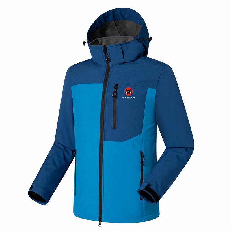 Scriosadh vindjakke for #39 vanntett utendørs softshell klatrejakke utendørs hurtigtørrende fleece holde varmen turskijakke: Blå / Asiatisk størrelse xxl