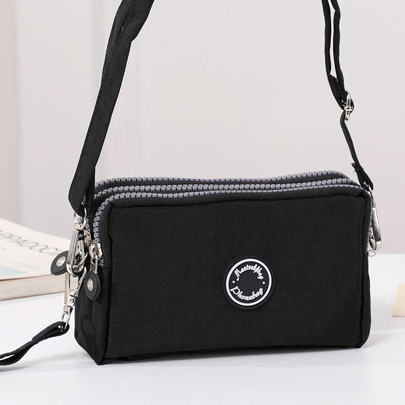 Zipper Phone Wallet Crossbody, Travel 3-in-1 Zipper Wallet: black