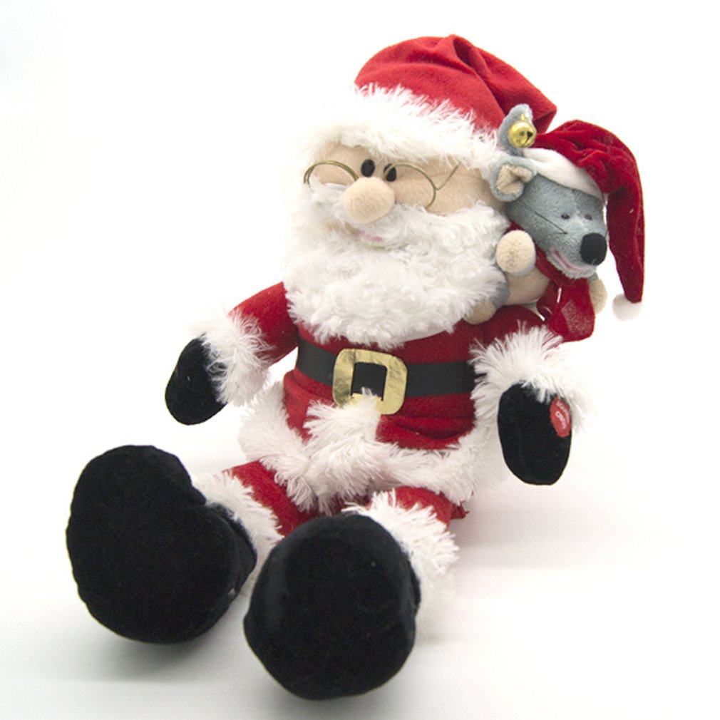 Santa Claus Singing Plush Toy Christmas Interior Decoration Electric Toy Year Santa Claus Doll